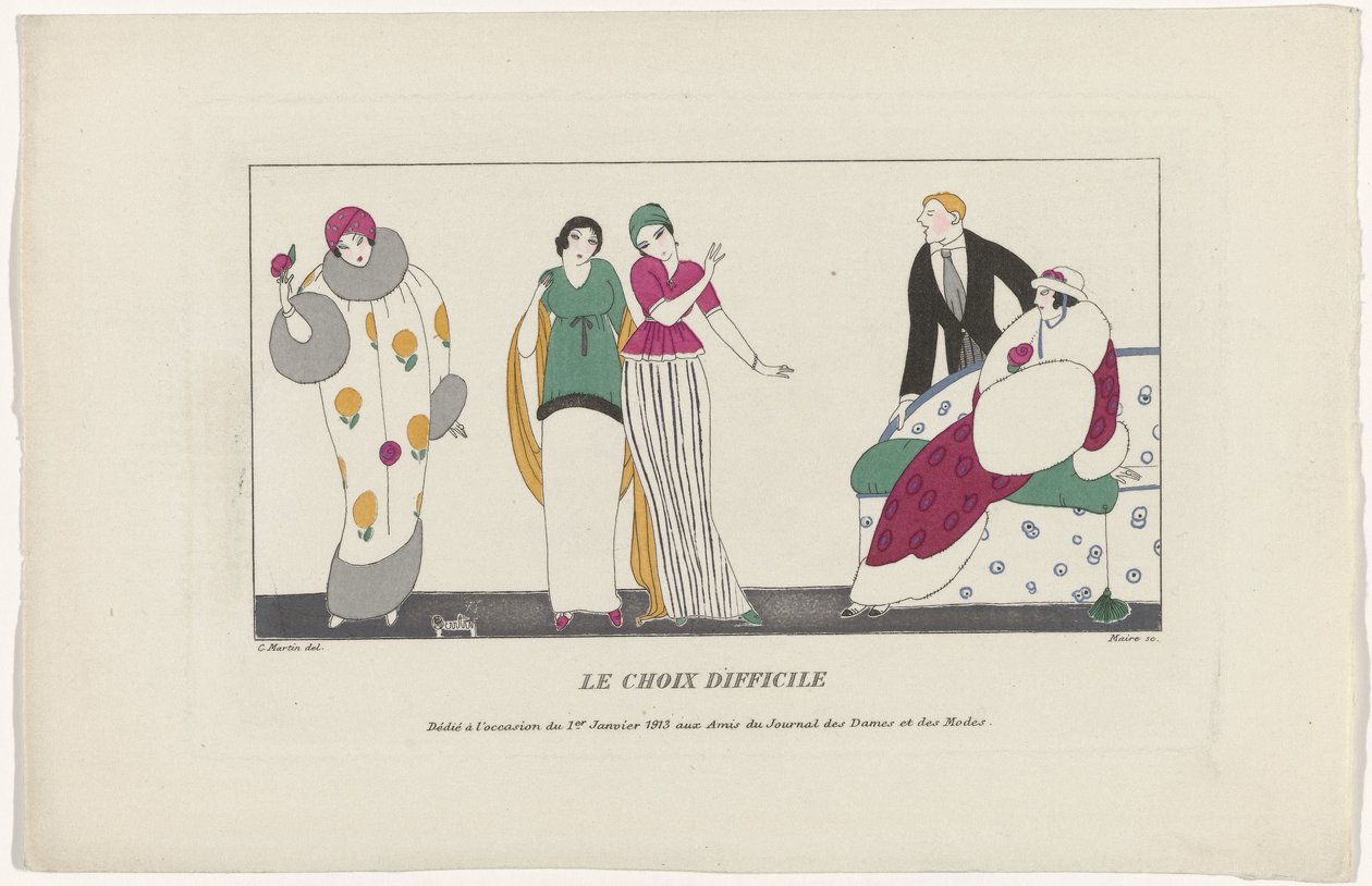 Journal des Dames et des Modes, January 1, 1913: The Difficult Choice by Maire