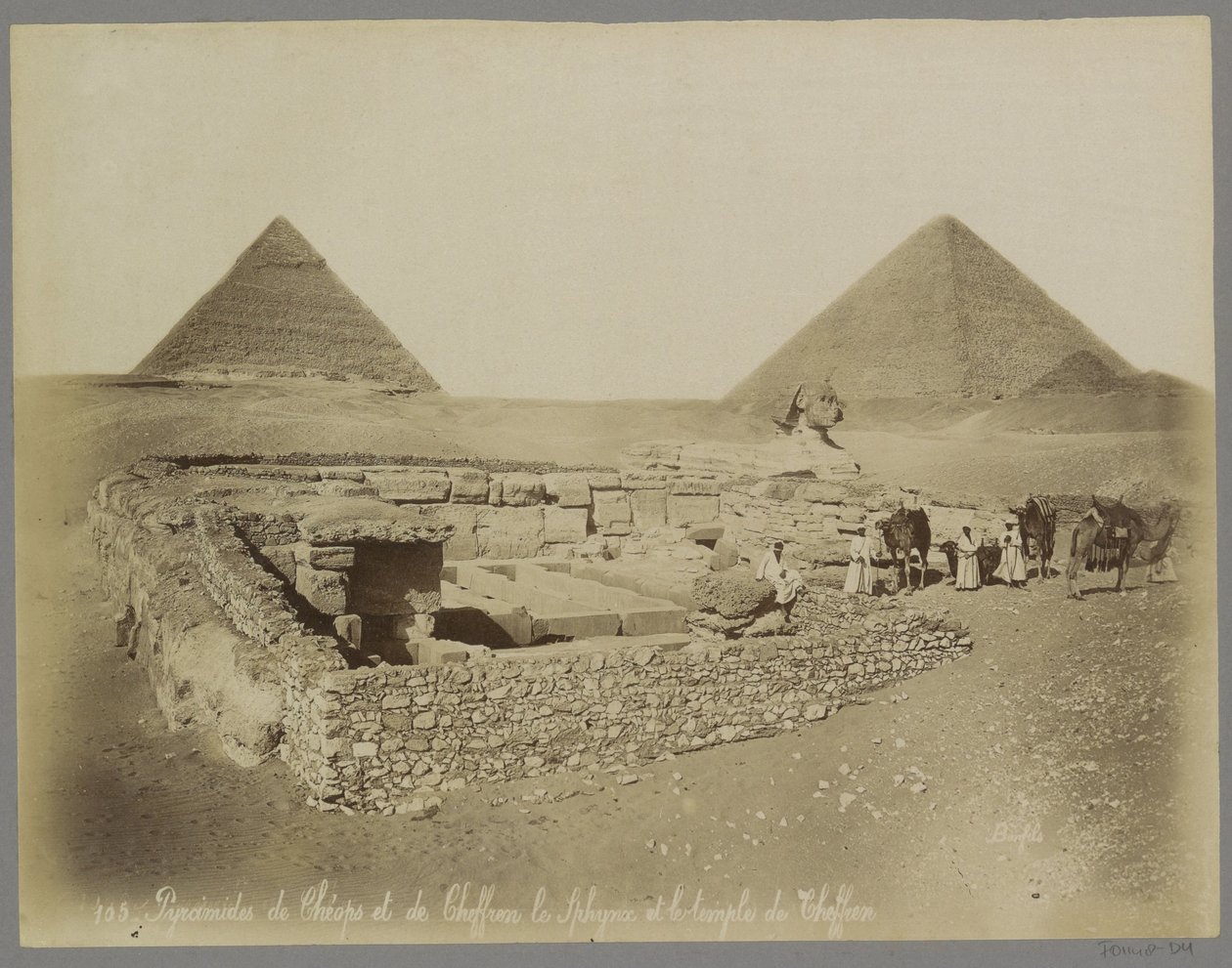 Pyramids of Cheops and Chefren, the Sphinx and the Temple of Chefren by Maison Bonfils