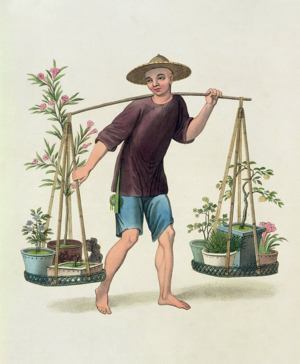 A Porter with Fruit Trees and Flowers, plate 16 from 