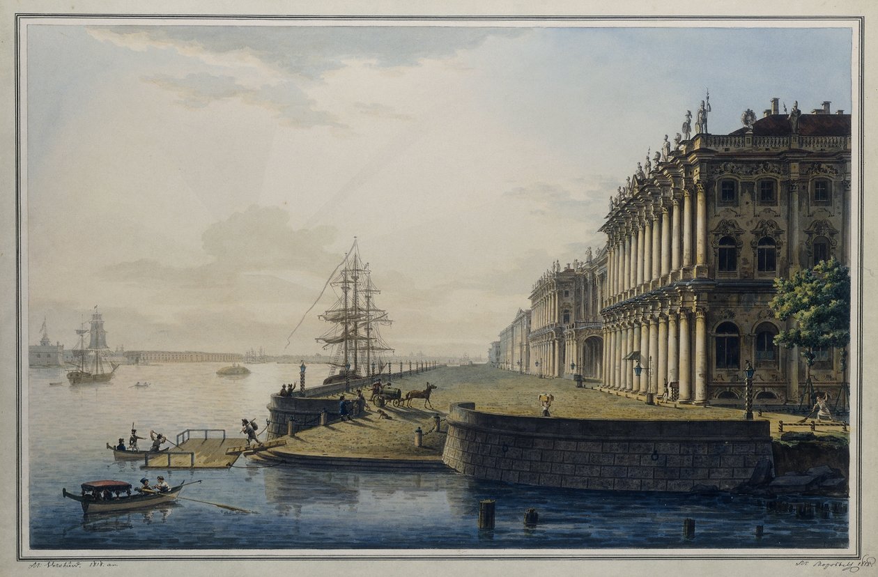 View of the Imperial Winter Palace by Maksim Nikiforovich VorobOev