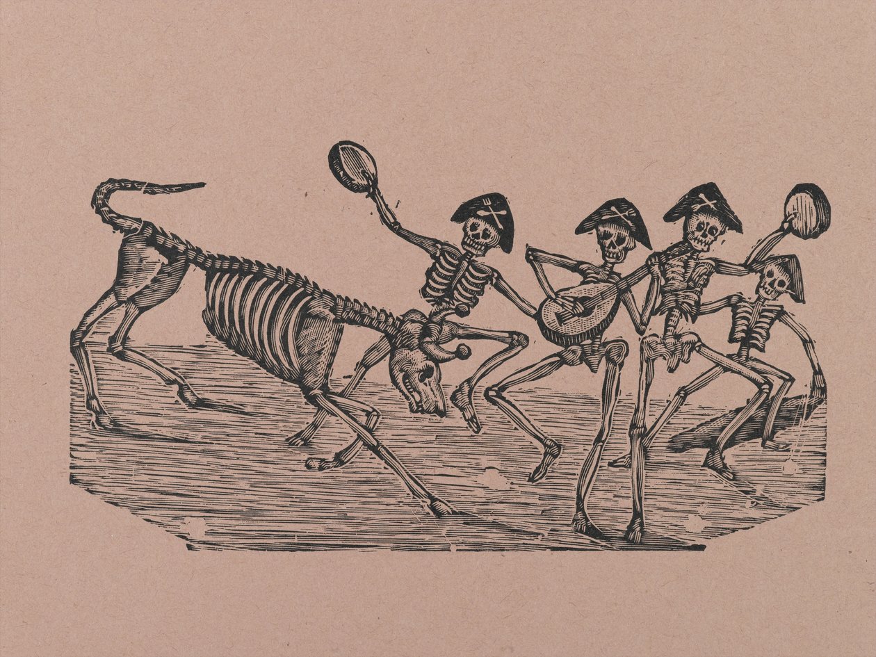 Skeleton Bull Fighters, from 330 Grabados Originales, Printed by Antonio Vanegas Arroyo, Mexico City, Mexico by Manuel Manilla
