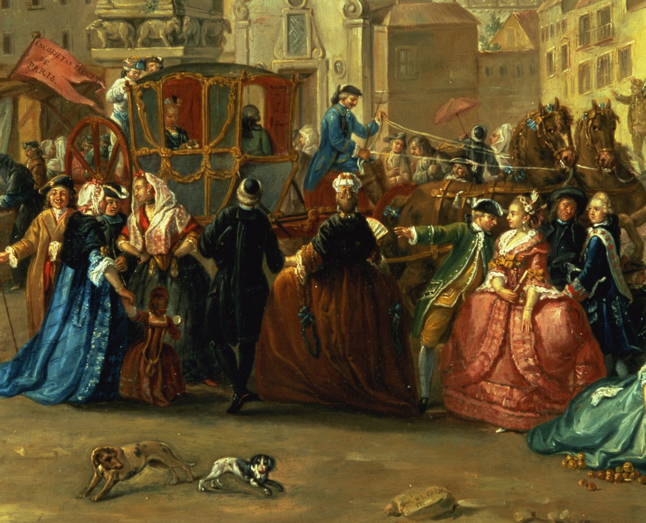 The Madrid Fair in the Plaza de la Cebeda (detail) by Manuel de la Cruz y Cano