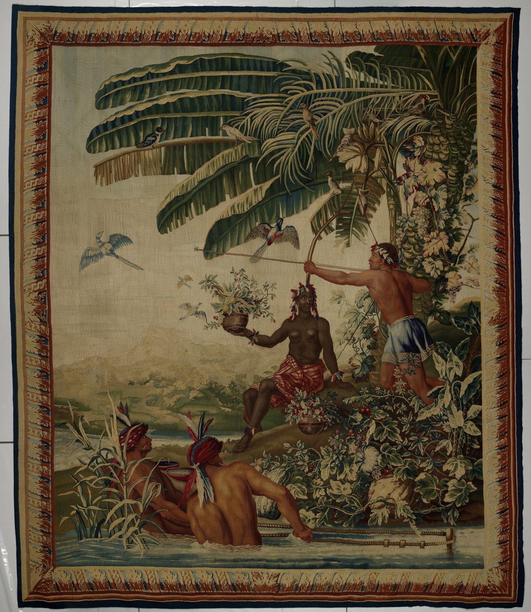 The Fishermen, Tapestry from The Old Indies Series by Manufacture Royale des Gobelins