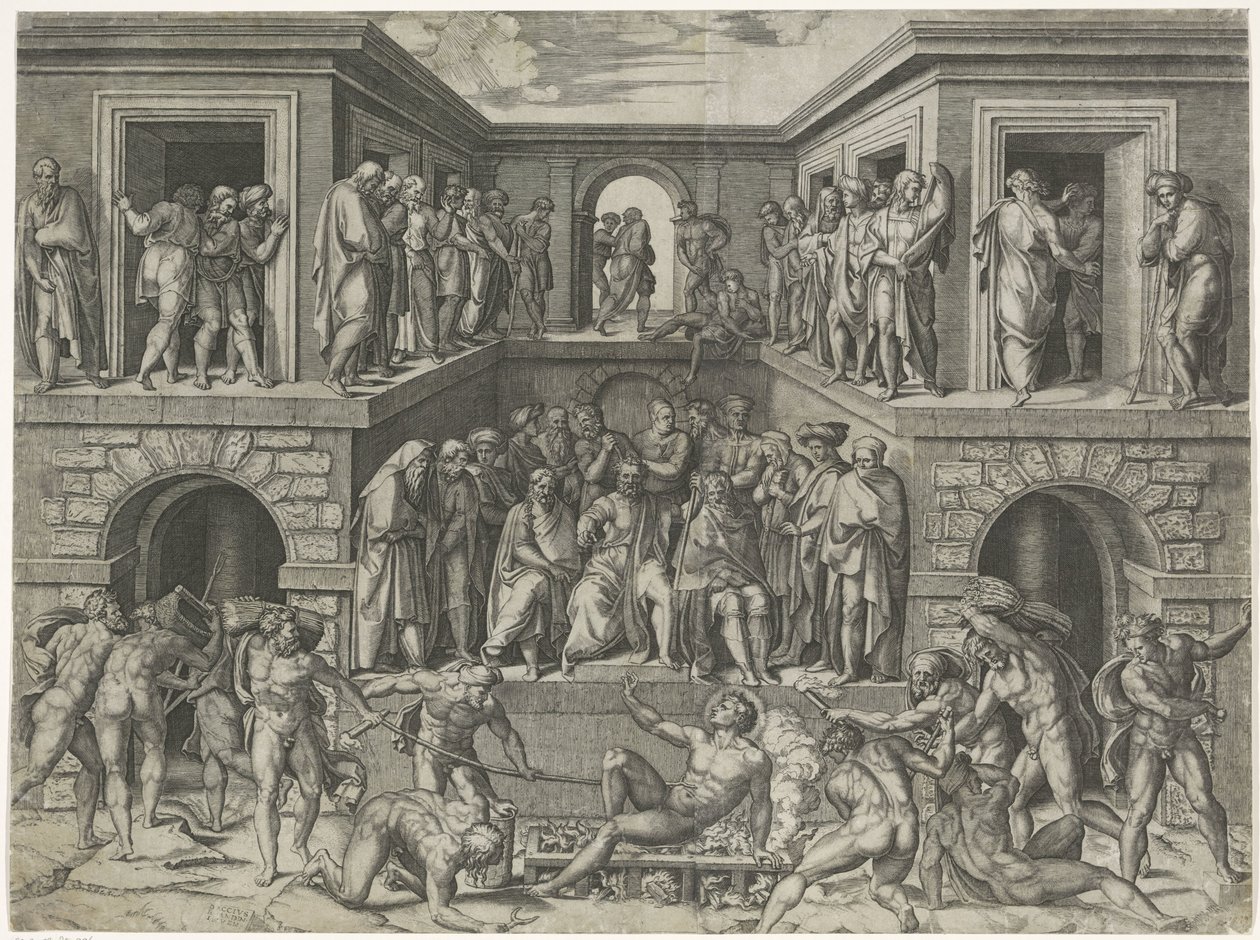The Martyrdom of Saint Lawrence by Marcantonio Raimondi