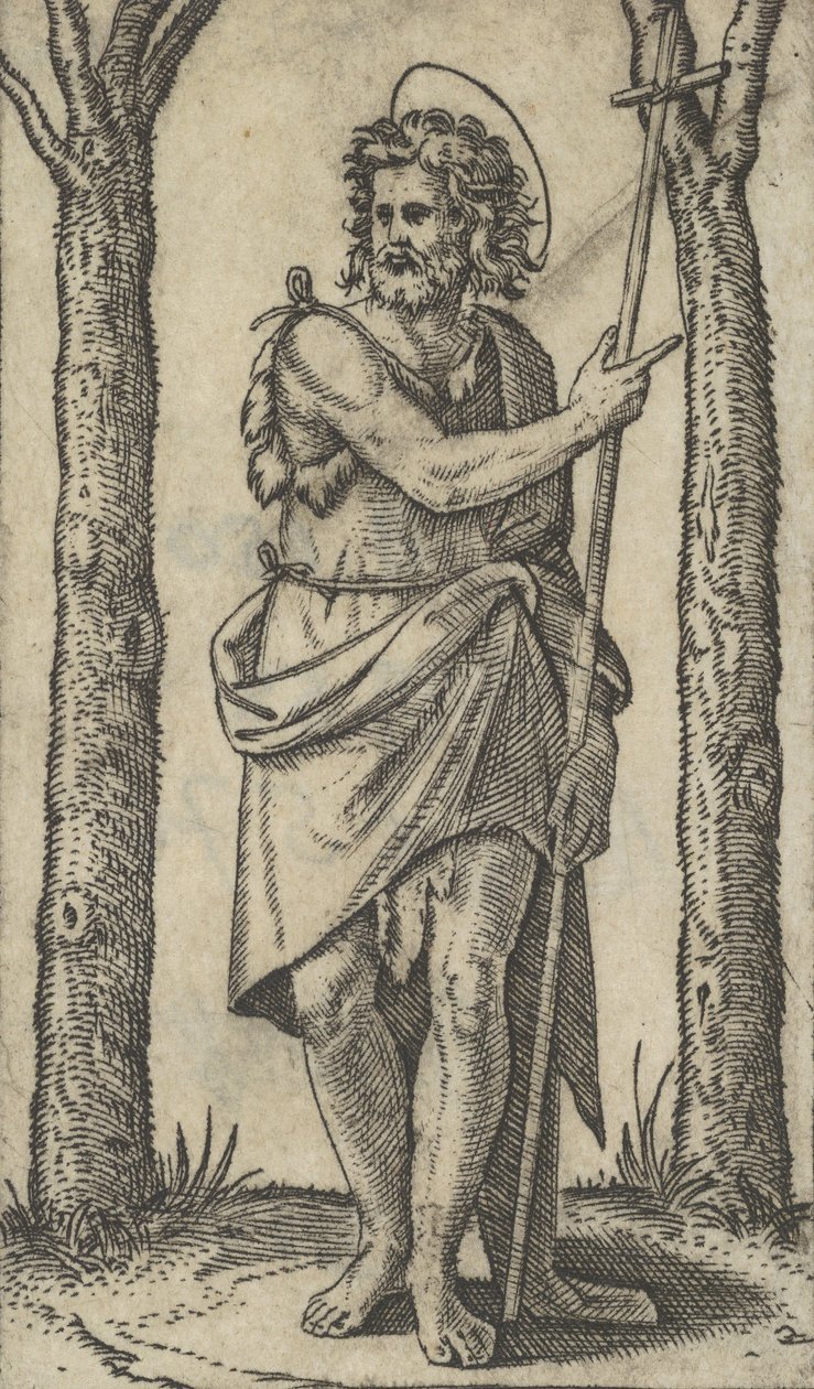 John the Baptist holding a staff, from the series 