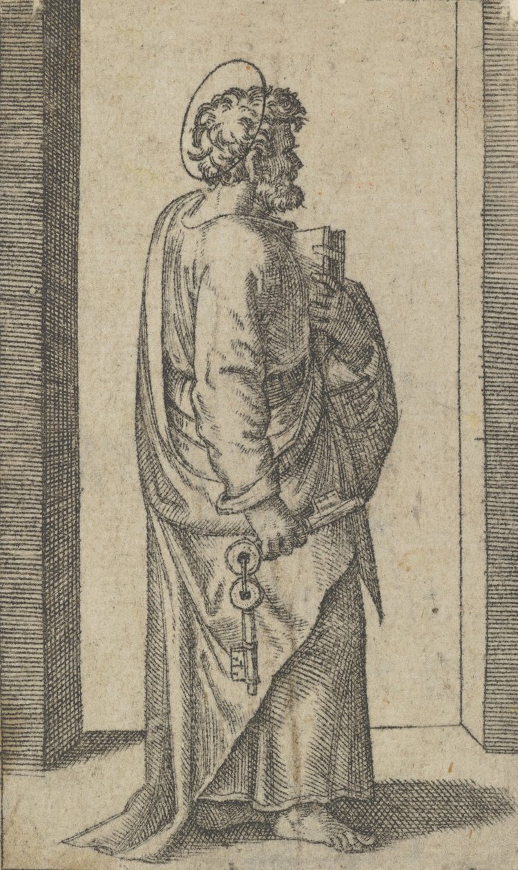 Saint Peter, keys in right hand, book in left, facing right, from the series 