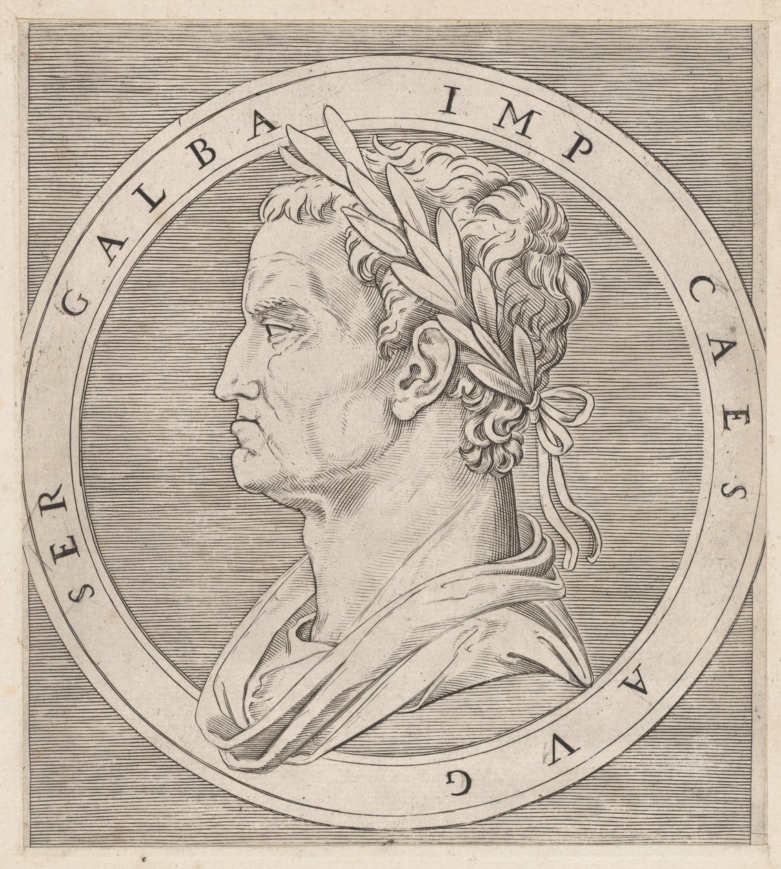 Speculum Romanae Magnificentiae: Galba, from The Twelve Caesars by Marcantonio Raimondi