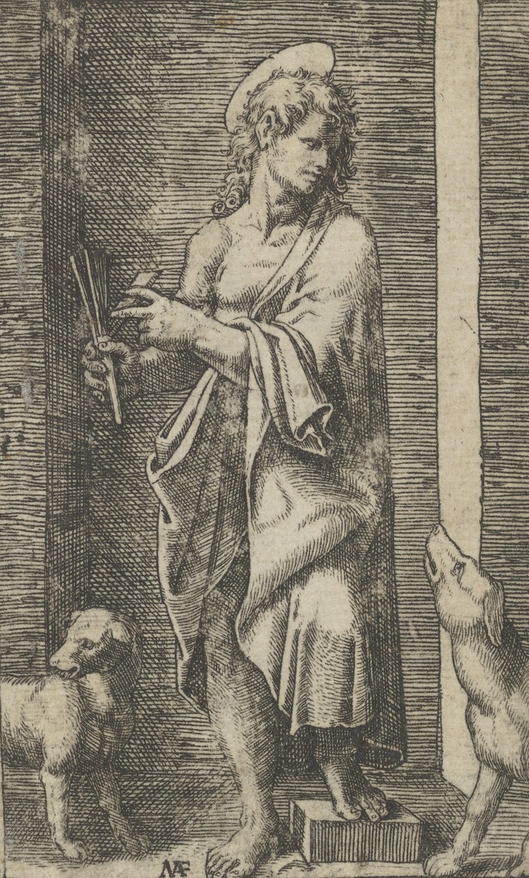 St Lazarus Flanked by Two Dogs, from the Series 