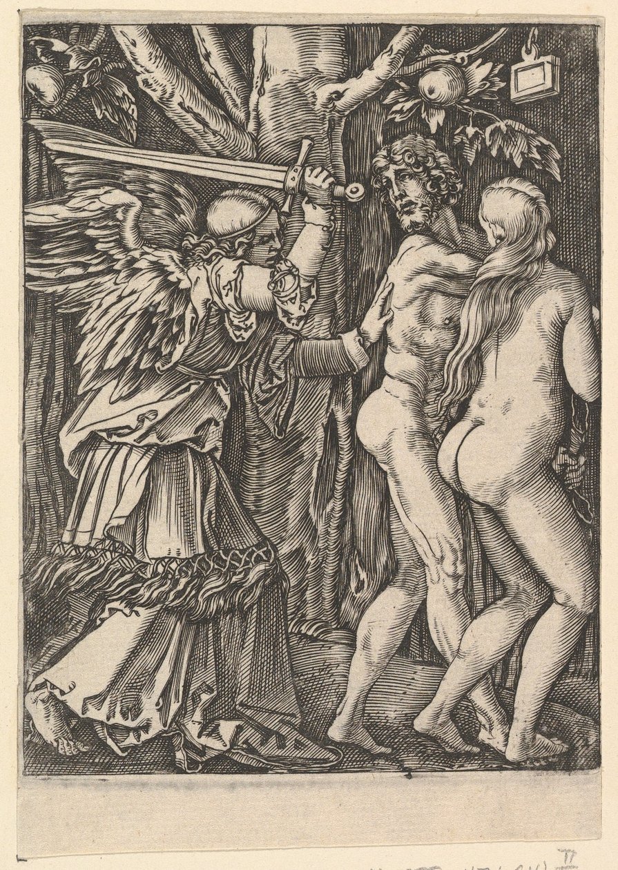 The Expulsion from Paradise, after Dürer, ca. 1500-1534 by Marcantonio Raimondi