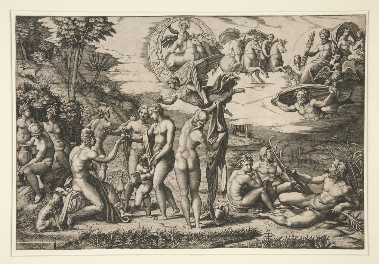 The Judgment of Paris (after Raphael) by Marcantonio Raimondi