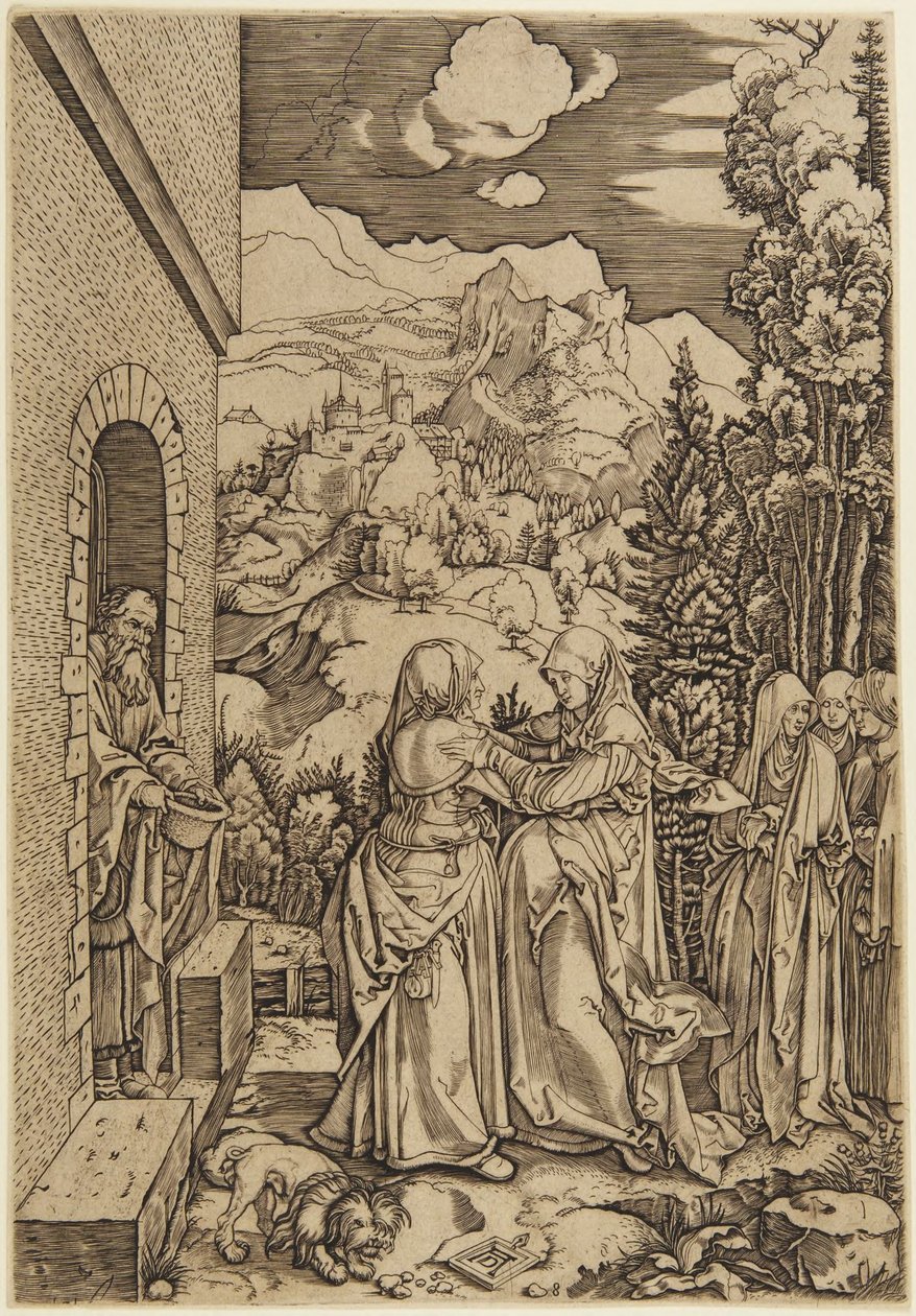 The Visitation, Plate 8 from the Life of the Virgin by Marcantonio Raimondi