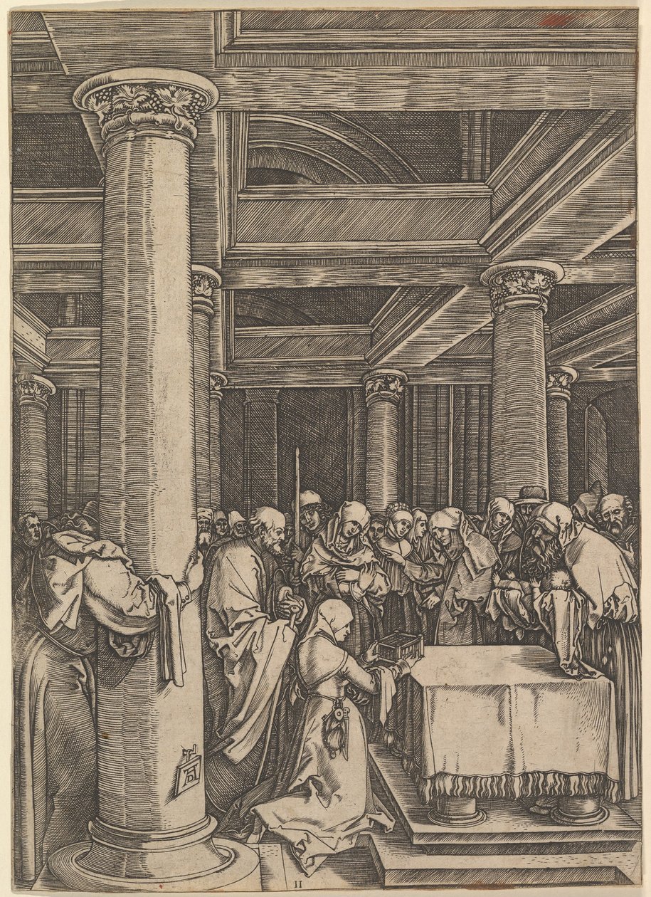 The Presentation of Jesus to Simeon in the Temple, after Dürer by Marcantonio Raimondi