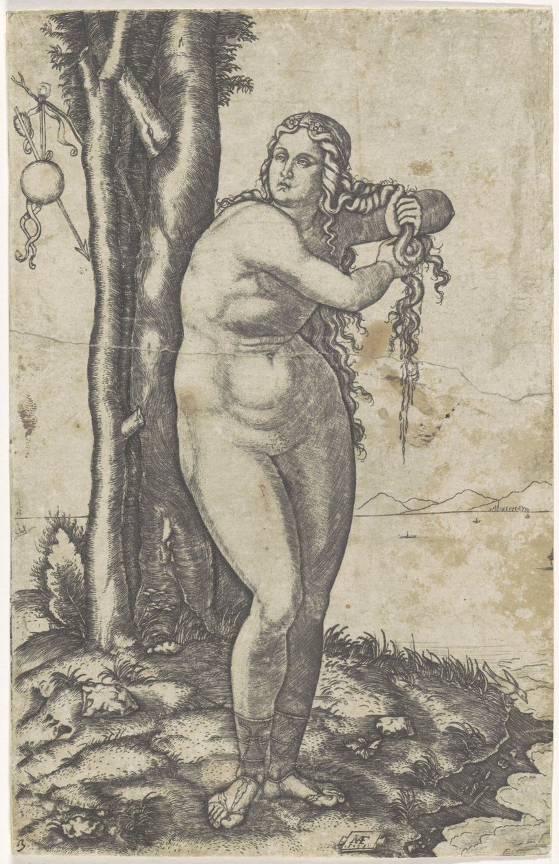 Venus Standing on the Shore and Wringing Water from Her Hair by Marcantonio Raimondi