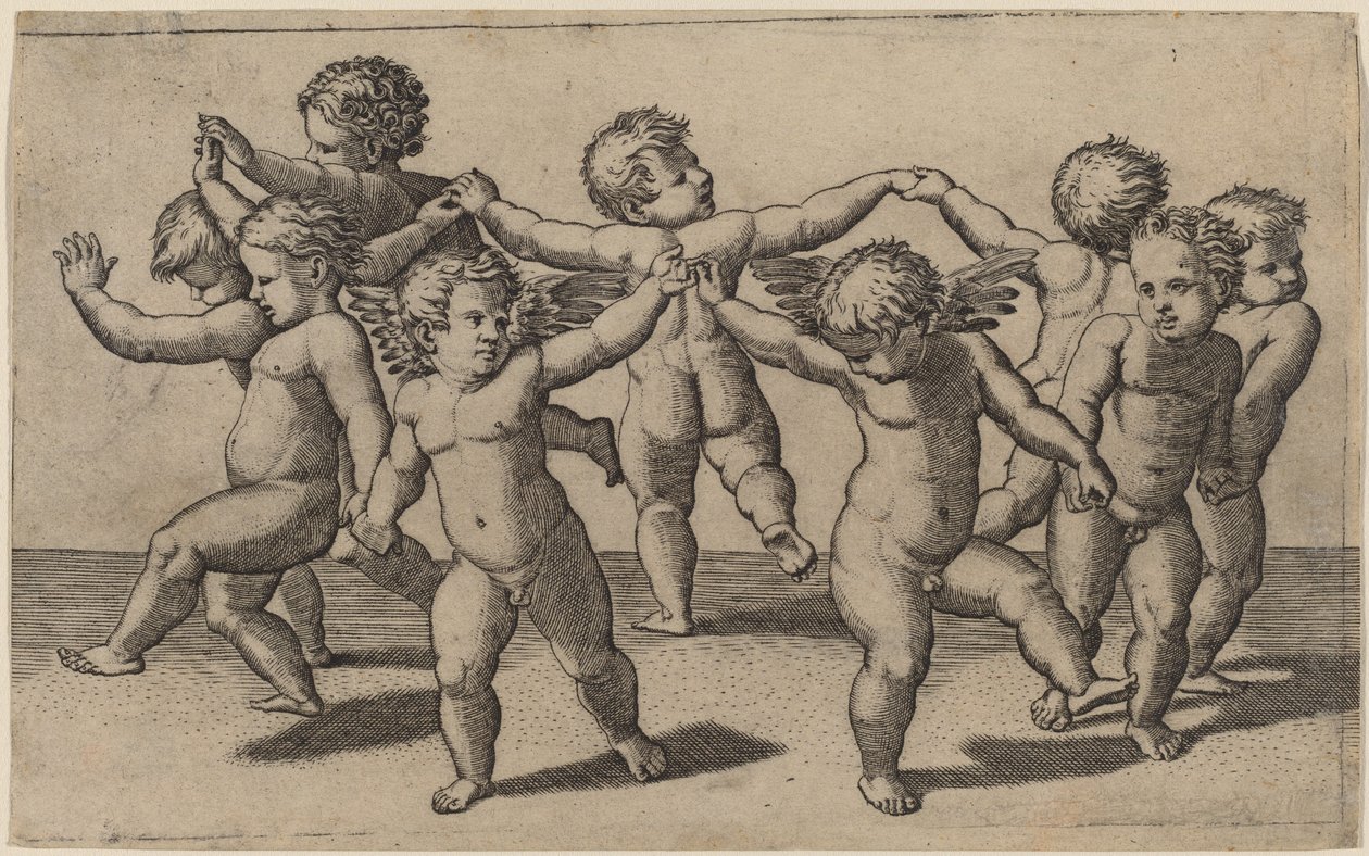 Dance of Cupids by Marcantonio Raimondi after Raphael
