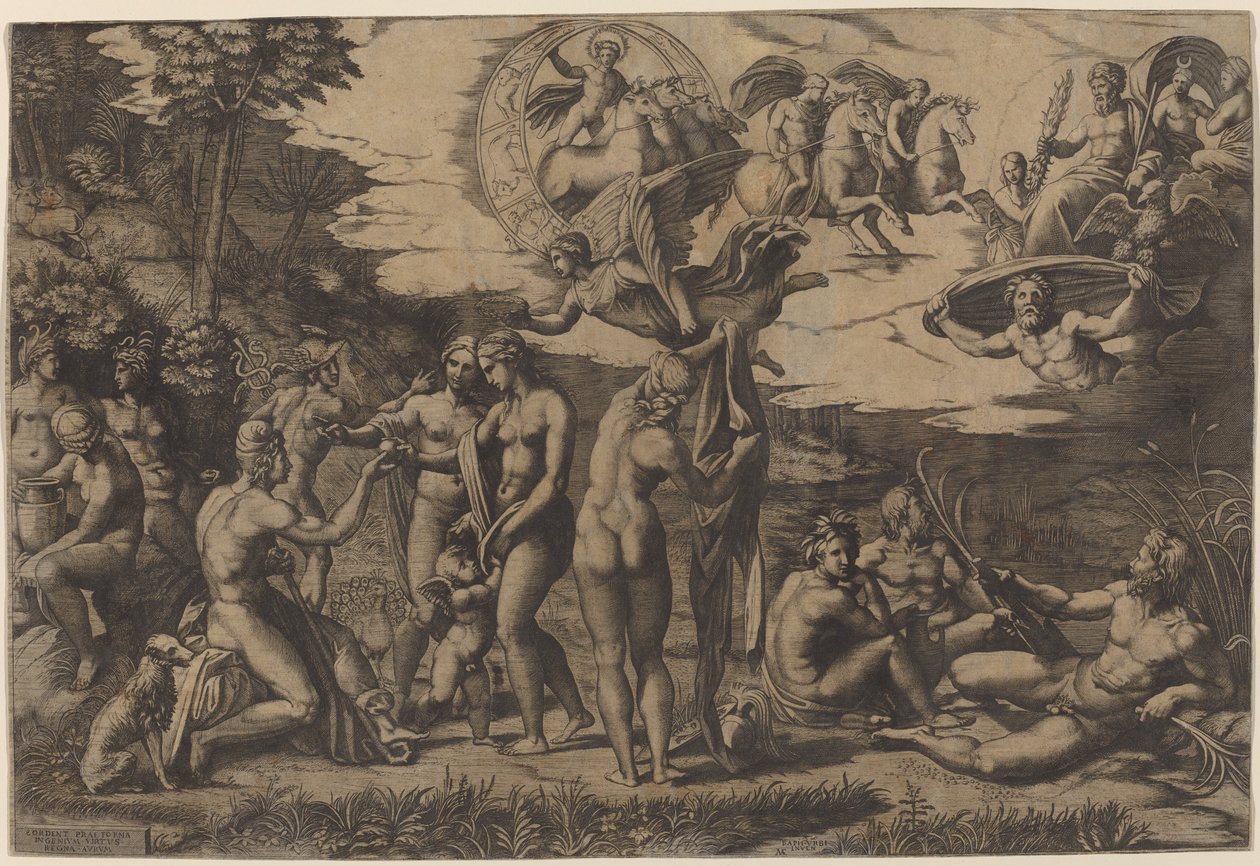 The Judgment of Paris by Marcantonio Raimondi after Raphael