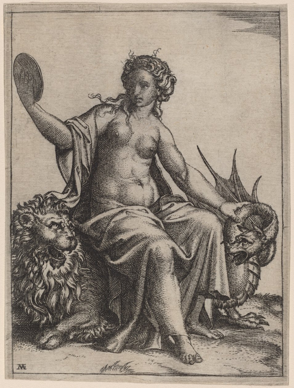 Prudence by Marcantonio Raimondi possibly after Raphael