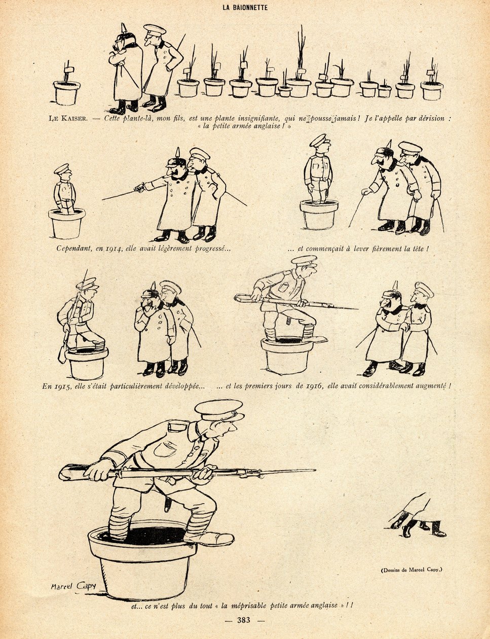 La Baionnette, Satirical in B & W by Marcel Amable O.L. Capy