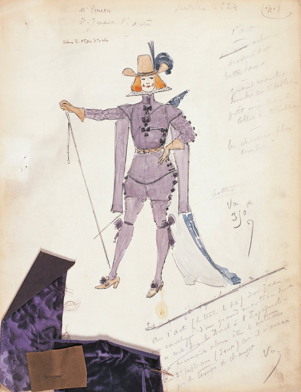 Costume sketch for Don Giovanni for performance Don Giovanni or the rake punish
