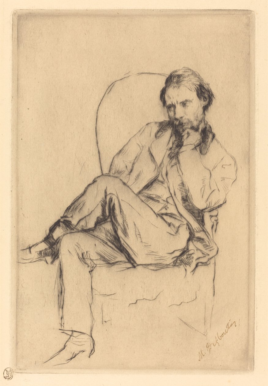 Renoir Seated by Marcellin Gilbert Desboutin