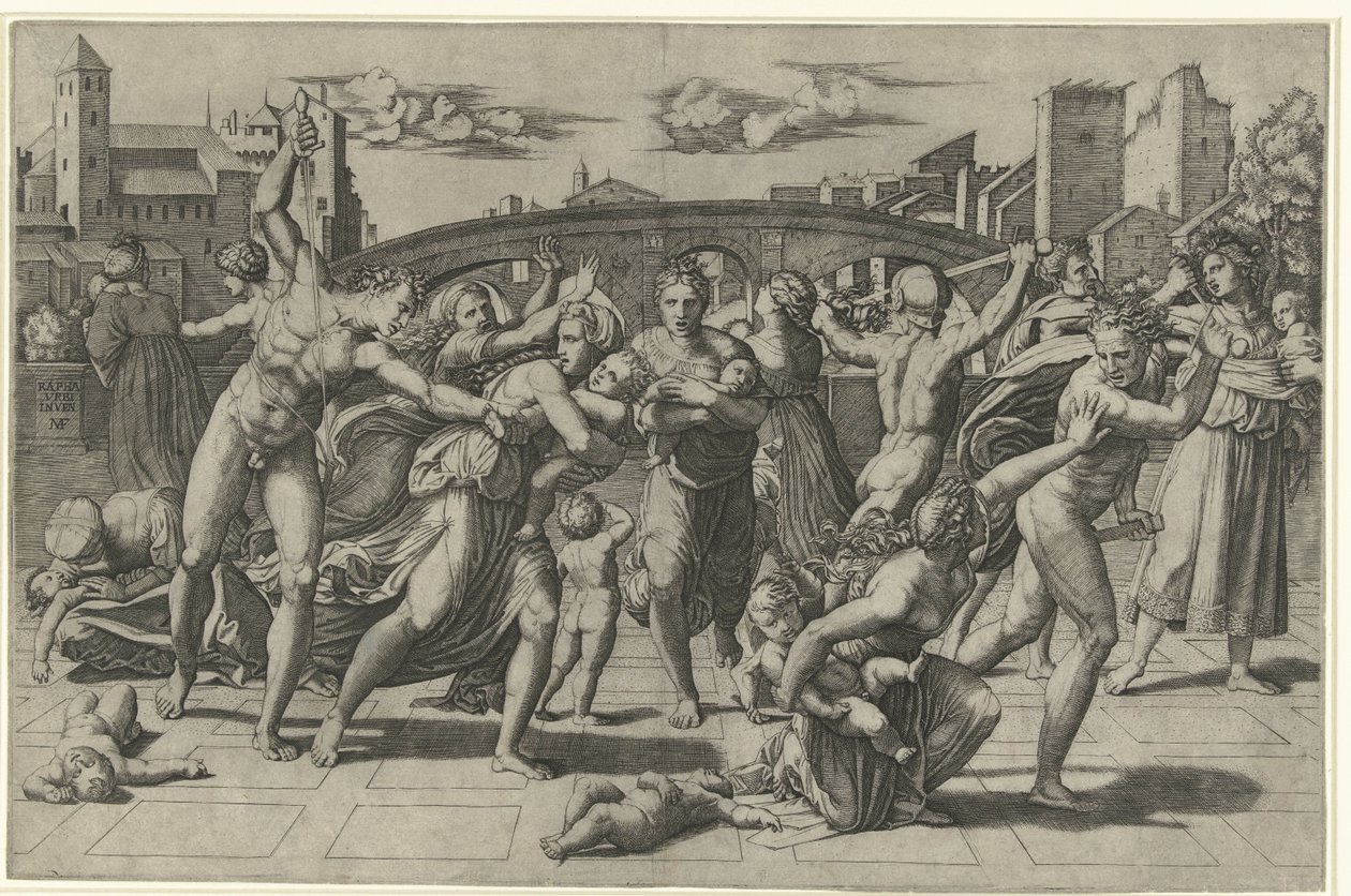 Massacre of the Innocents in Bethlehem by Marco Dente (possibly)