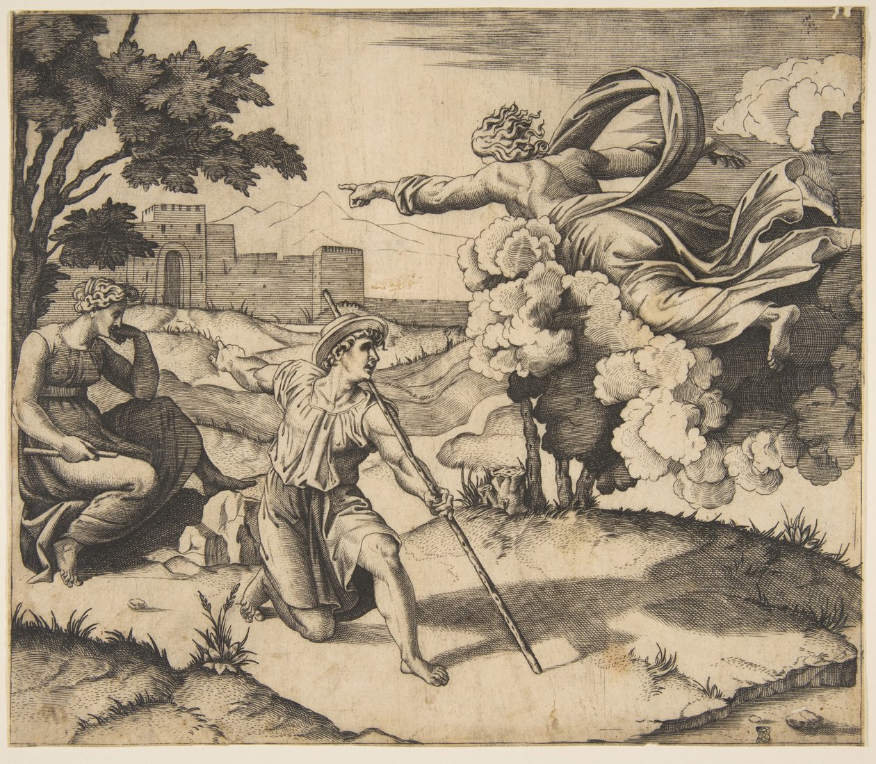 God appearing to Isaac, ca. 1515-27 by Marco Dente