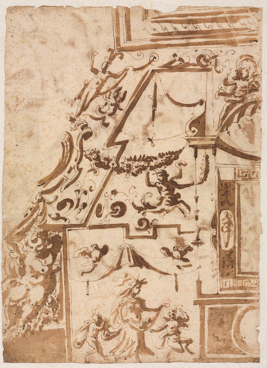 Grotesque with a Leaping Centaur verso, c. 1565-1588 by Marco Marchetti