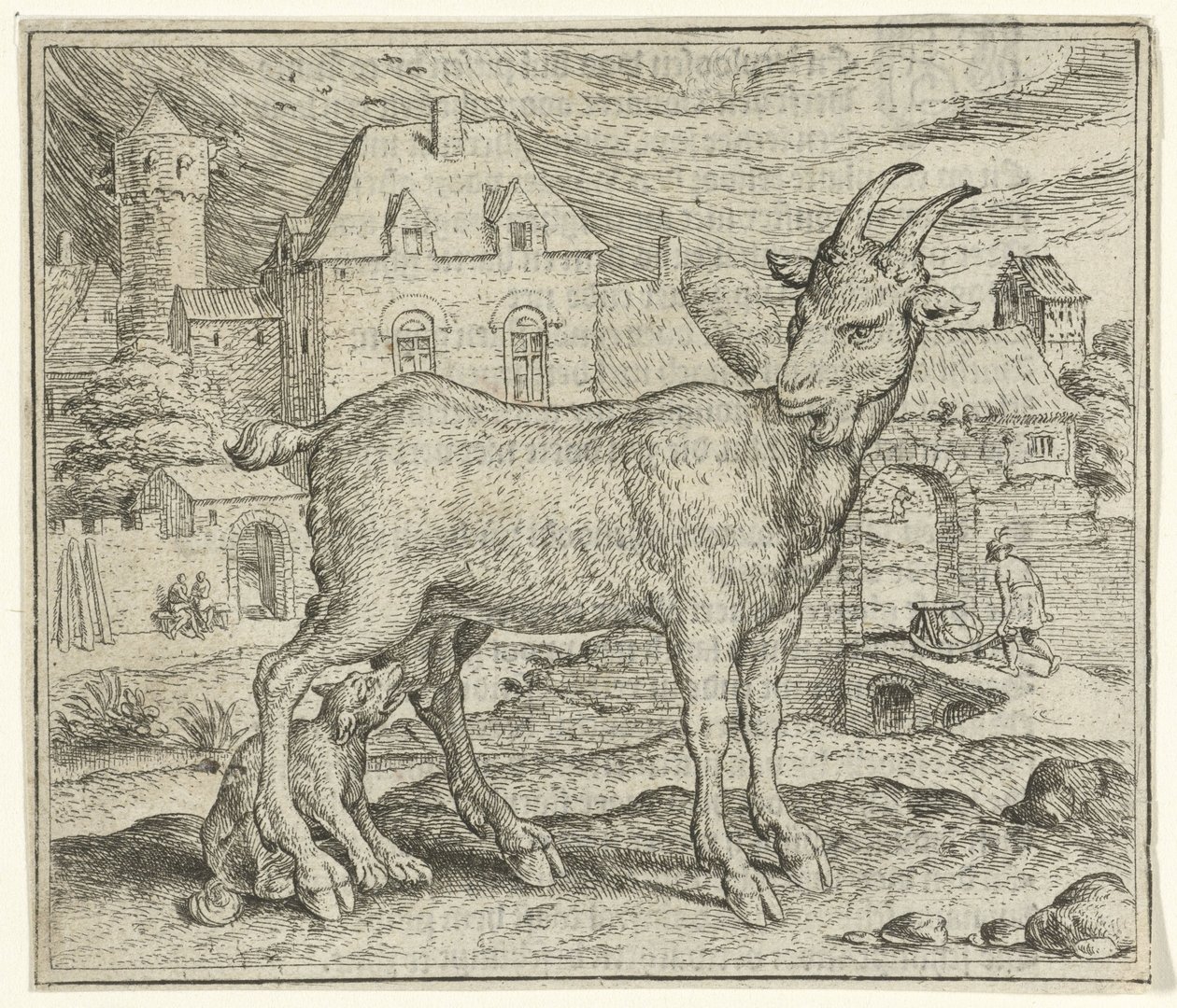 Fable of the Goat and the Young Wolf by Marcus Gheeraerts (I)