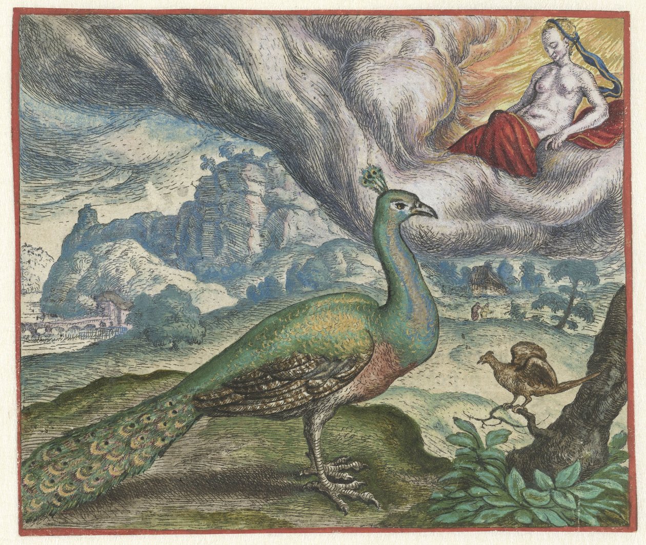 Fable of the Peacock and the Nightingale by Marcus Gheeraerts (I)