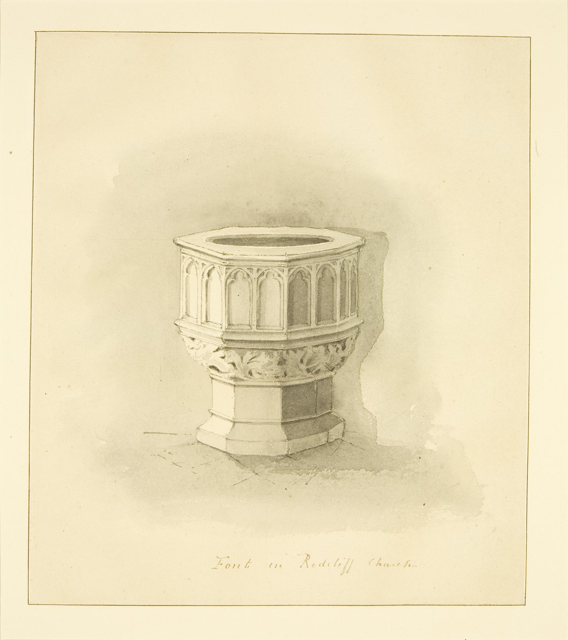 Font in Redcliffe Church by Marcus H. Homes