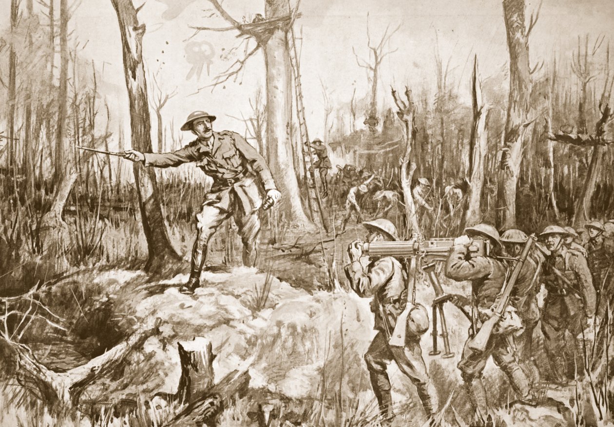 Captain (Temporary Lieutenant-Colonel) R.B. Barker Organizing the Defences of a Wood by Margaret Dovaston