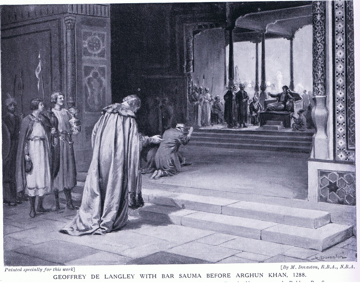 Geoffrey de Langley with Bar Sauma Before Arghun Khan 1288 AD by Margaret Dovaston