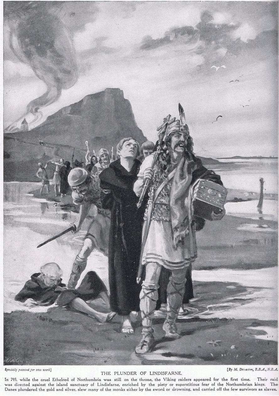 The Plunder of Lindisfarne AD 793 by Margaret Dovaston