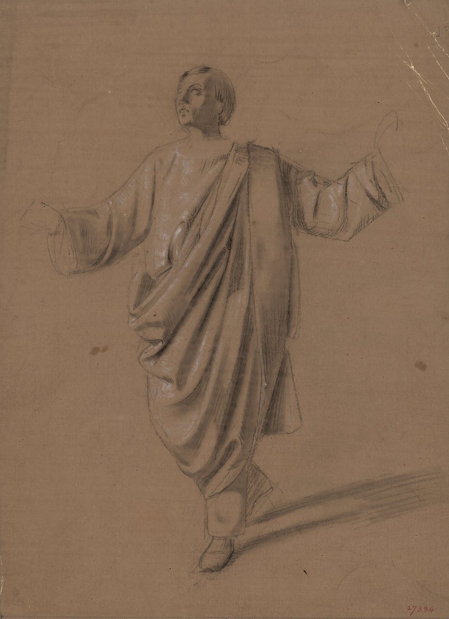 Academic Study of a Male Figure by Marià Fortuny Marsal