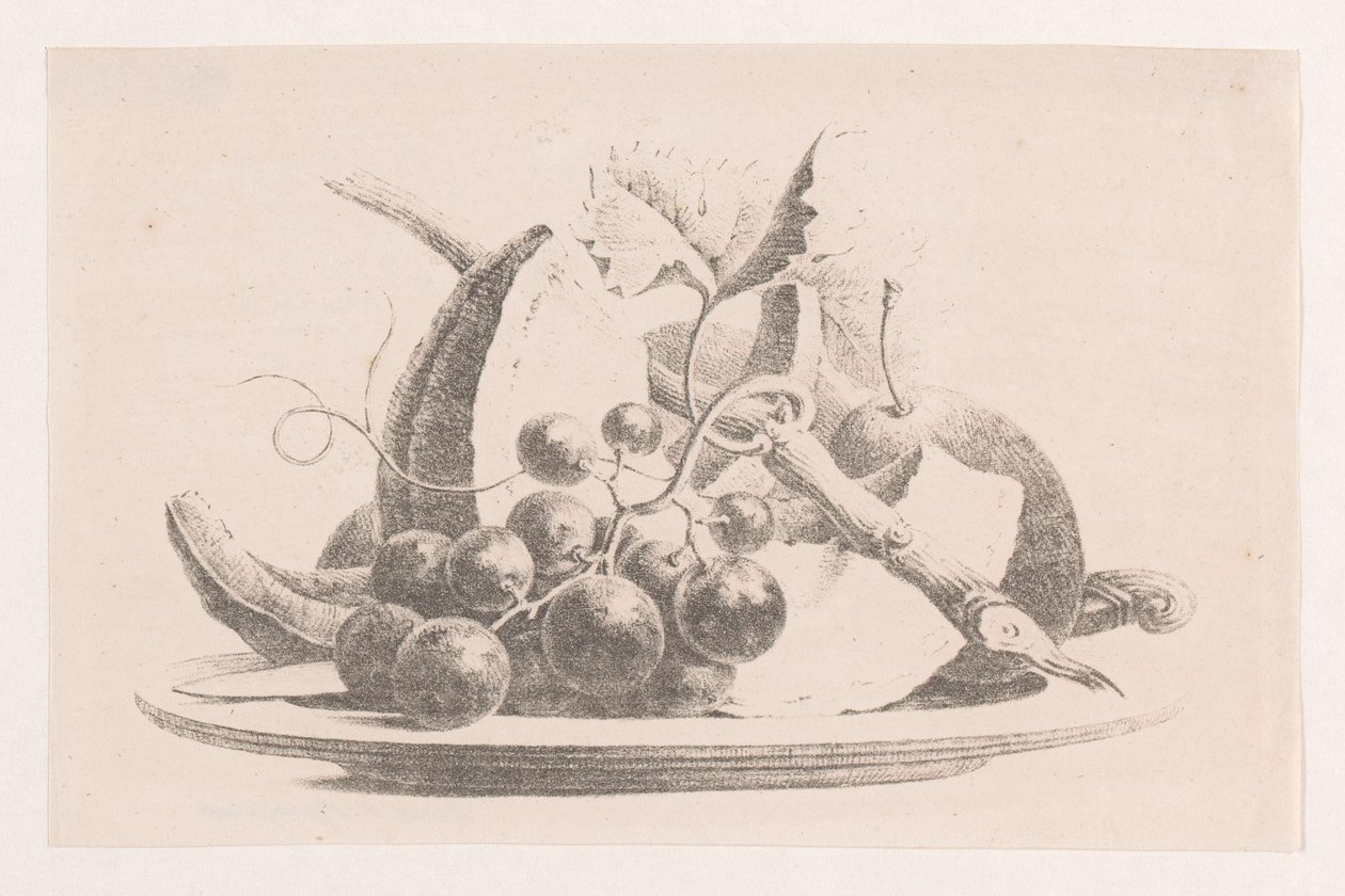 Fruits on a Plate by Maria Geertruida de Goeje Barbiers (attributed to)