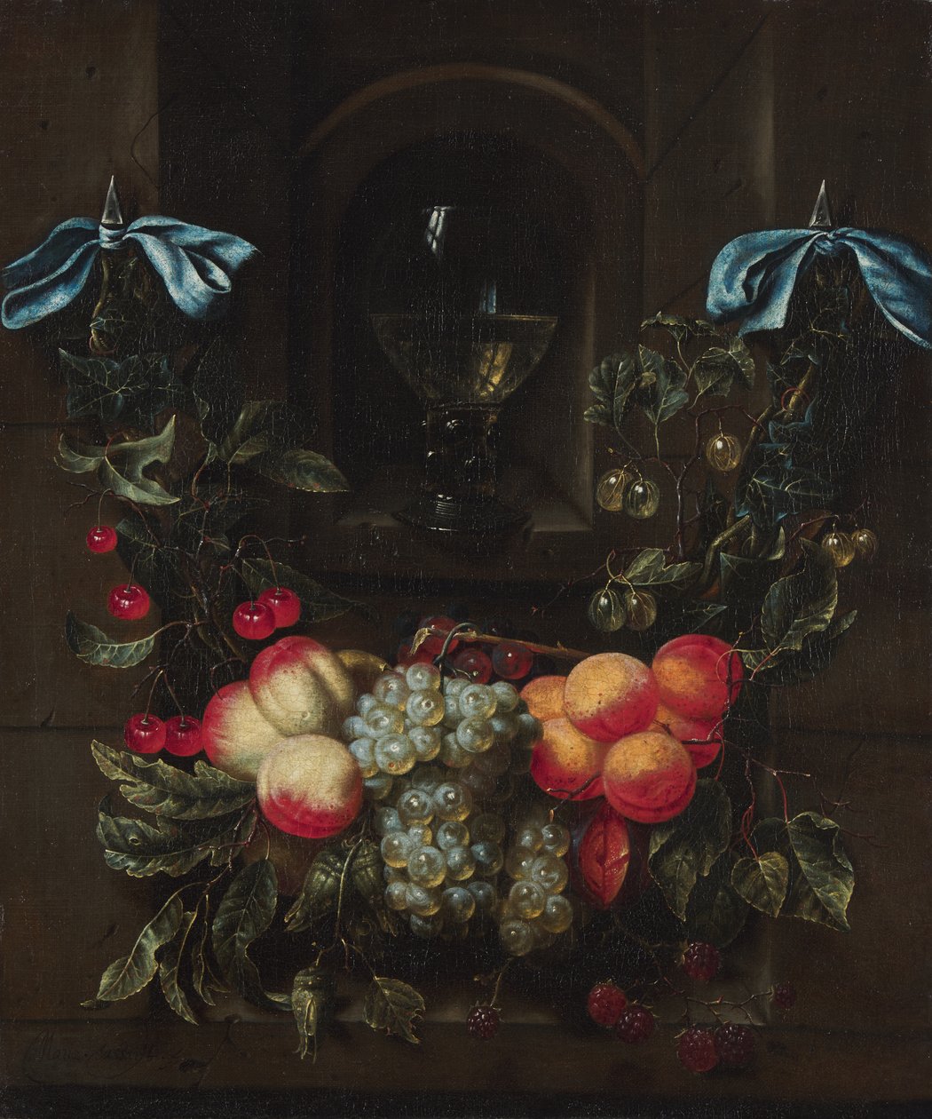 Still Life with a Garland of Fruit by Maria Tassaert