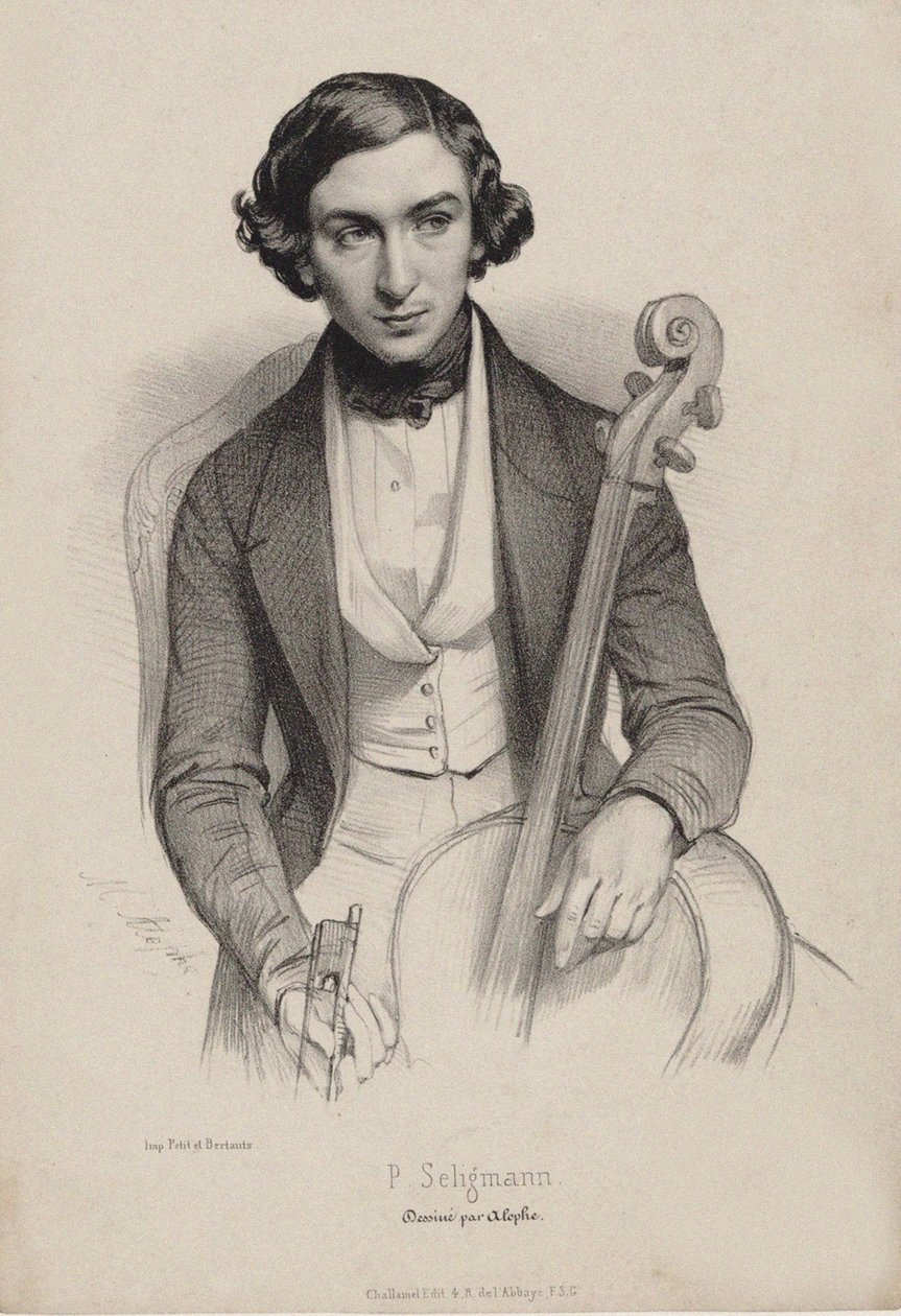 Portrait of the Cellist and Composer Hippolyte Prosper Seligmann by Marie Alexandre Menut Alophe