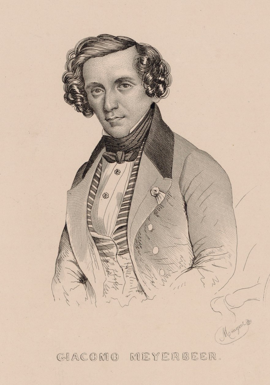 Portrait of the Composer Giacomo Meyerbeer, 1836 by Marie Alexandre Menut Alophe