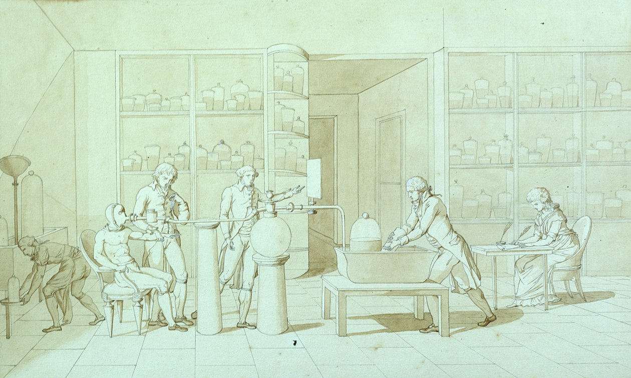 Antoine Lavoisier (1743-94) and his Experiments into Respiration by Marie Anne Pierrette Lavoisier