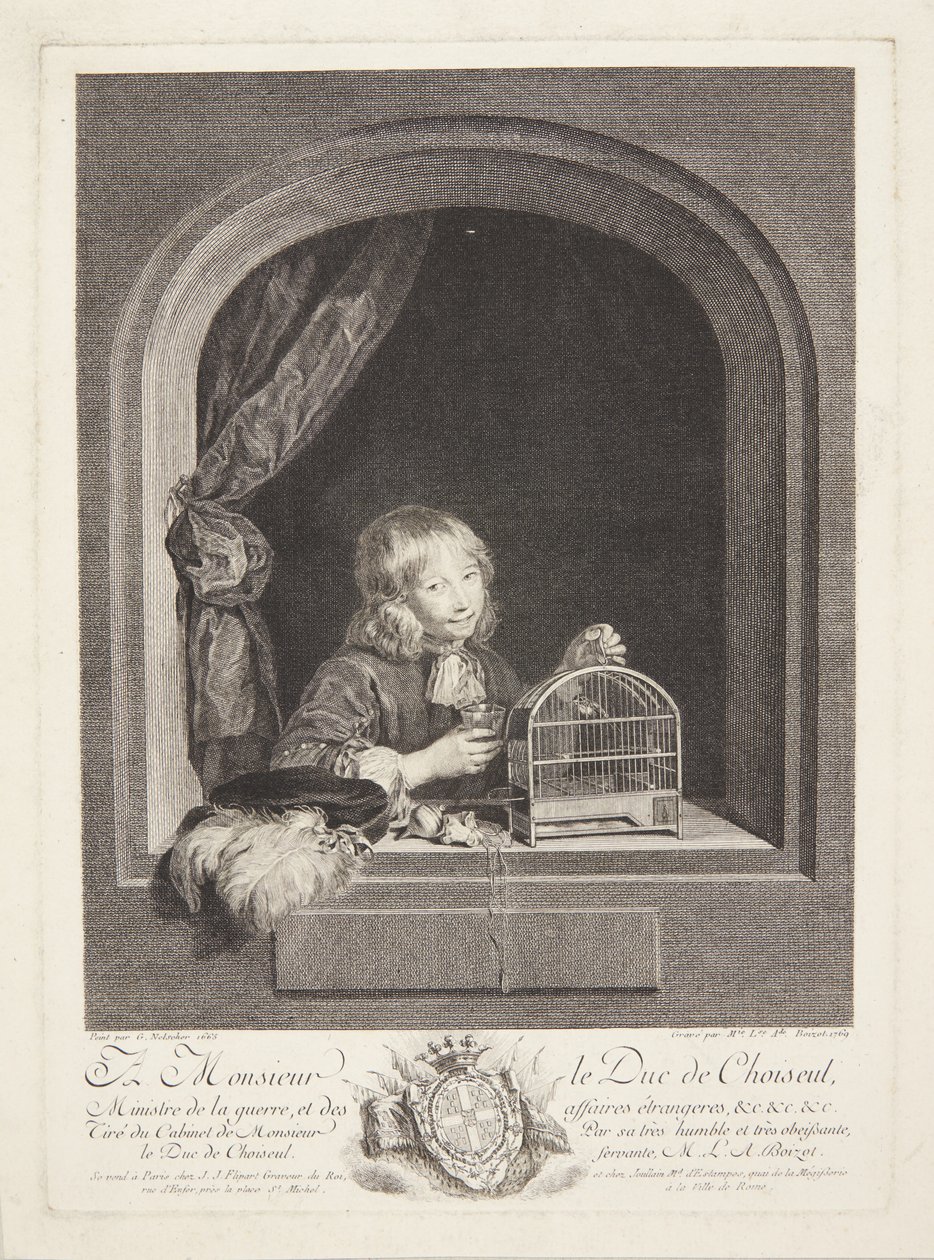 A Boy with a Birdcage in a Window by Marie Louise Adélaïde Boizot