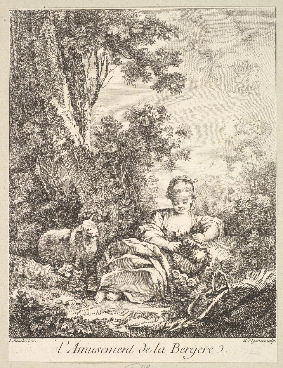 The Amusement of a Shepherd Girl by Marie Madeleine Igonet