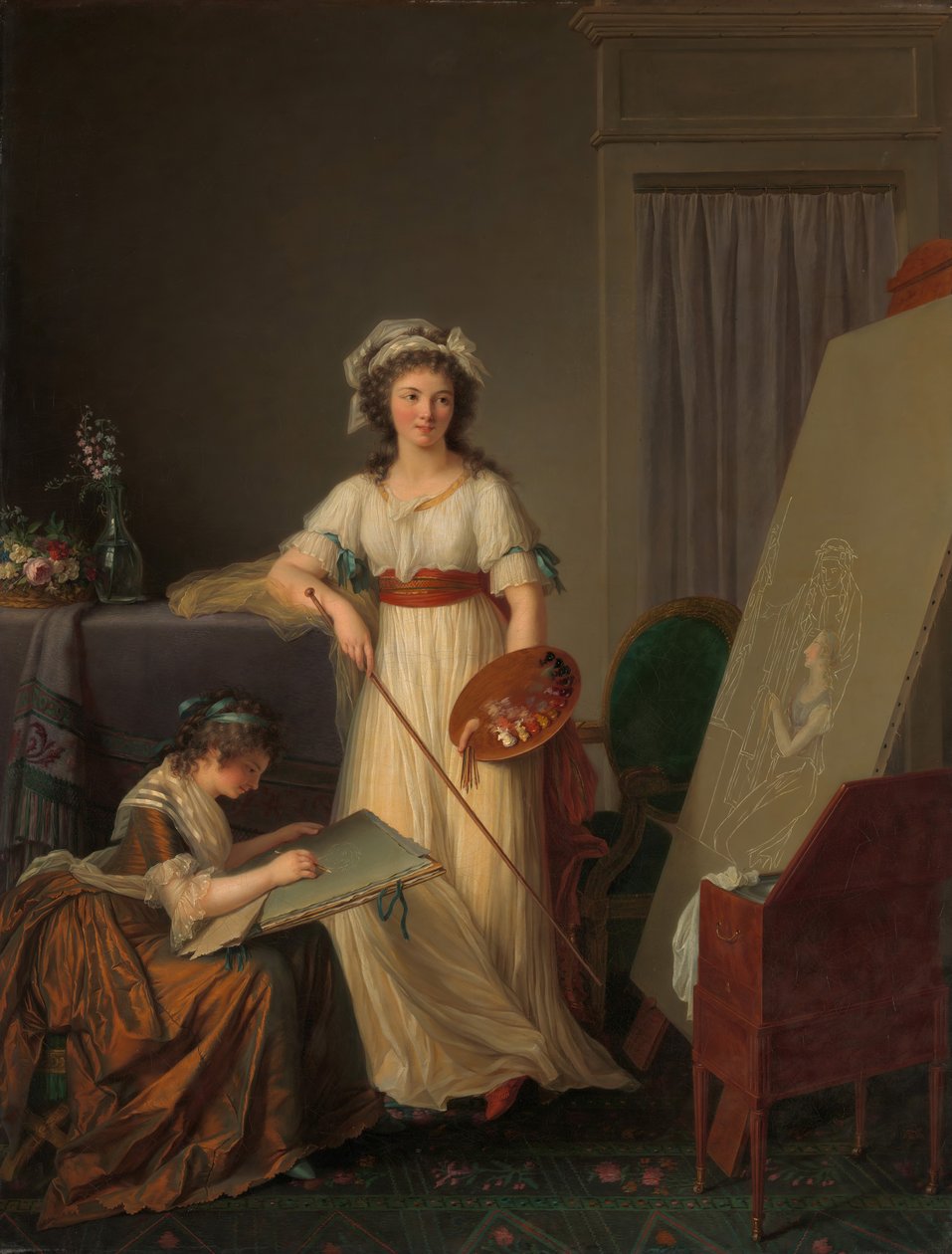 The Interior of an Atelier of a Woman Painter by Marie-Victoire Lemoine