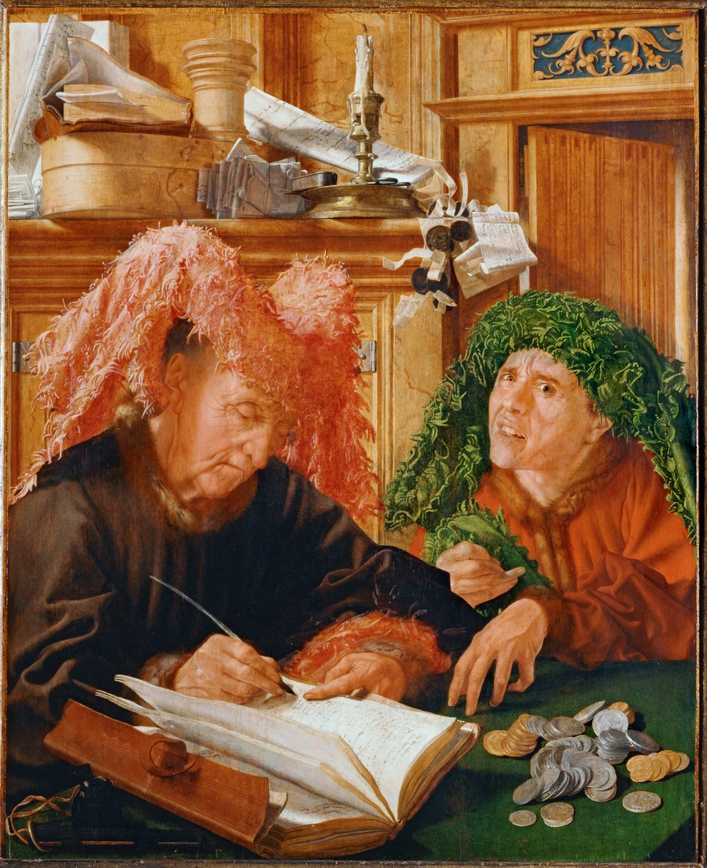 A Tax Collector of the City of Reymerswaele and His Financial Guarantor, Also Known as The Tax Collector by Marinus van Reymerswaele