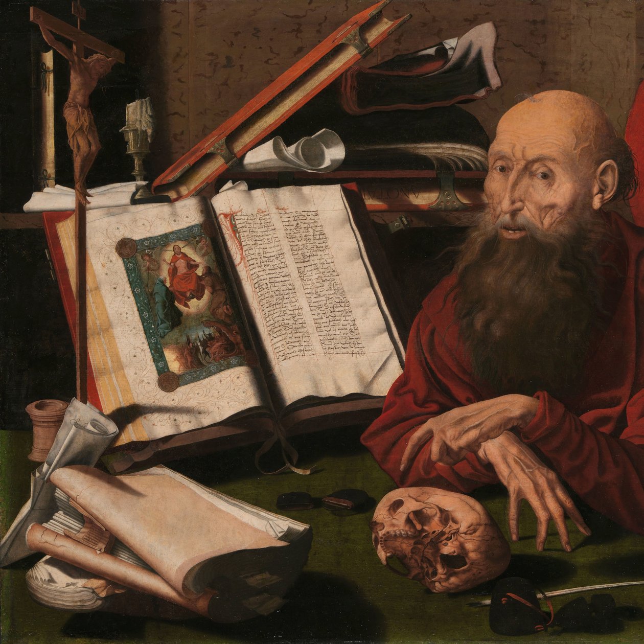 St Jerome in His Study by Marinus van Reymerswale (attributed to)