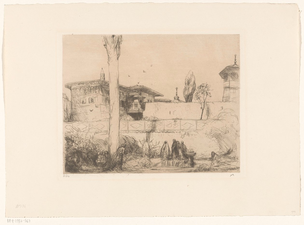 Bachi-Seraï Palace in Crimea by Marius Bauer (signed by artist)