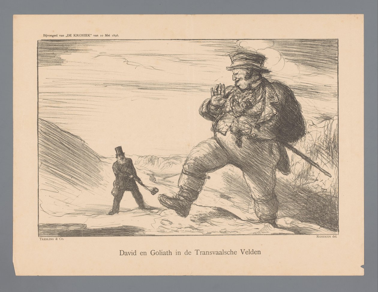 David and Goliath in the Transvaal Fields by Marius Bauer