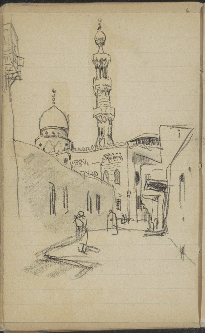 Street in Cairo, with a View of the Al-Rifai Mosque by Marius Bauer