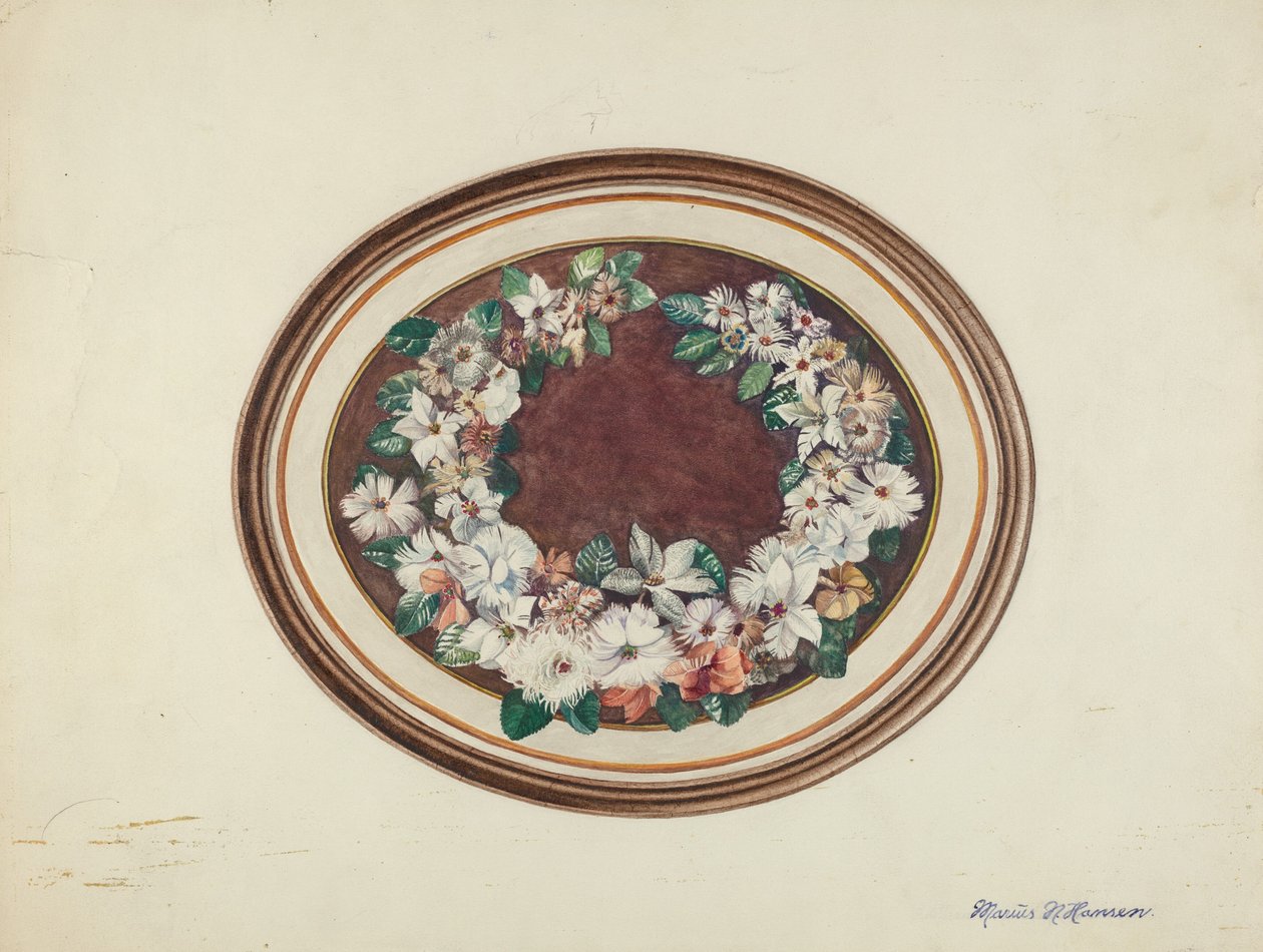 Feather Wreath, c. 1940 by Marius Hansen