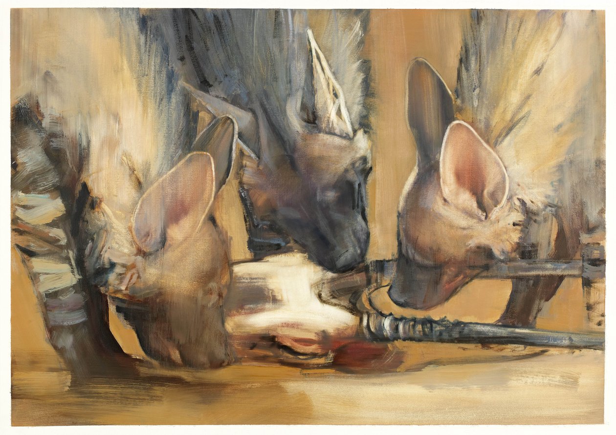 Pack Attack (Young Striped Hyenas) by Mark Adlington