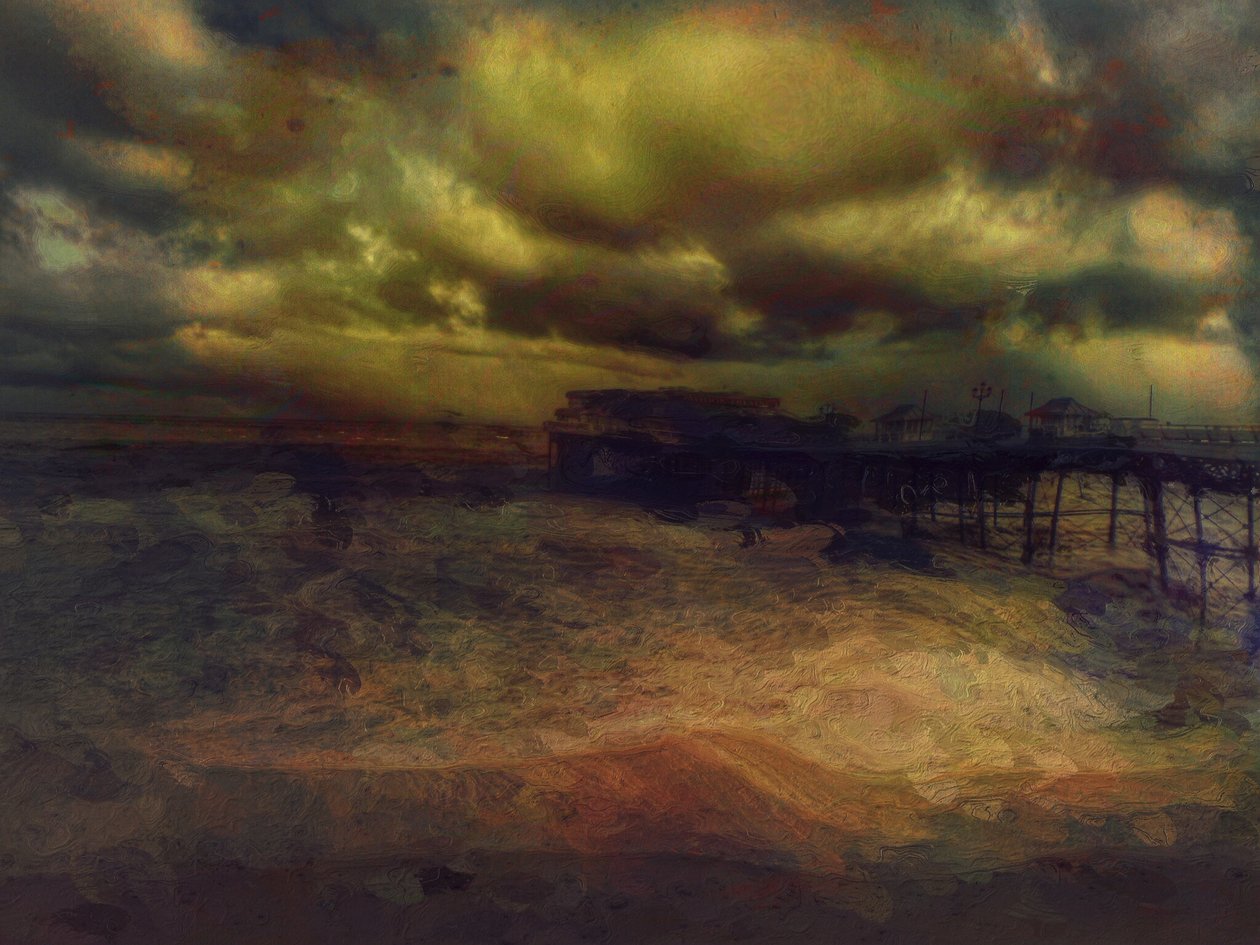 A Storm at Night, Cromer Pier, Norfolk by Mark Gordon