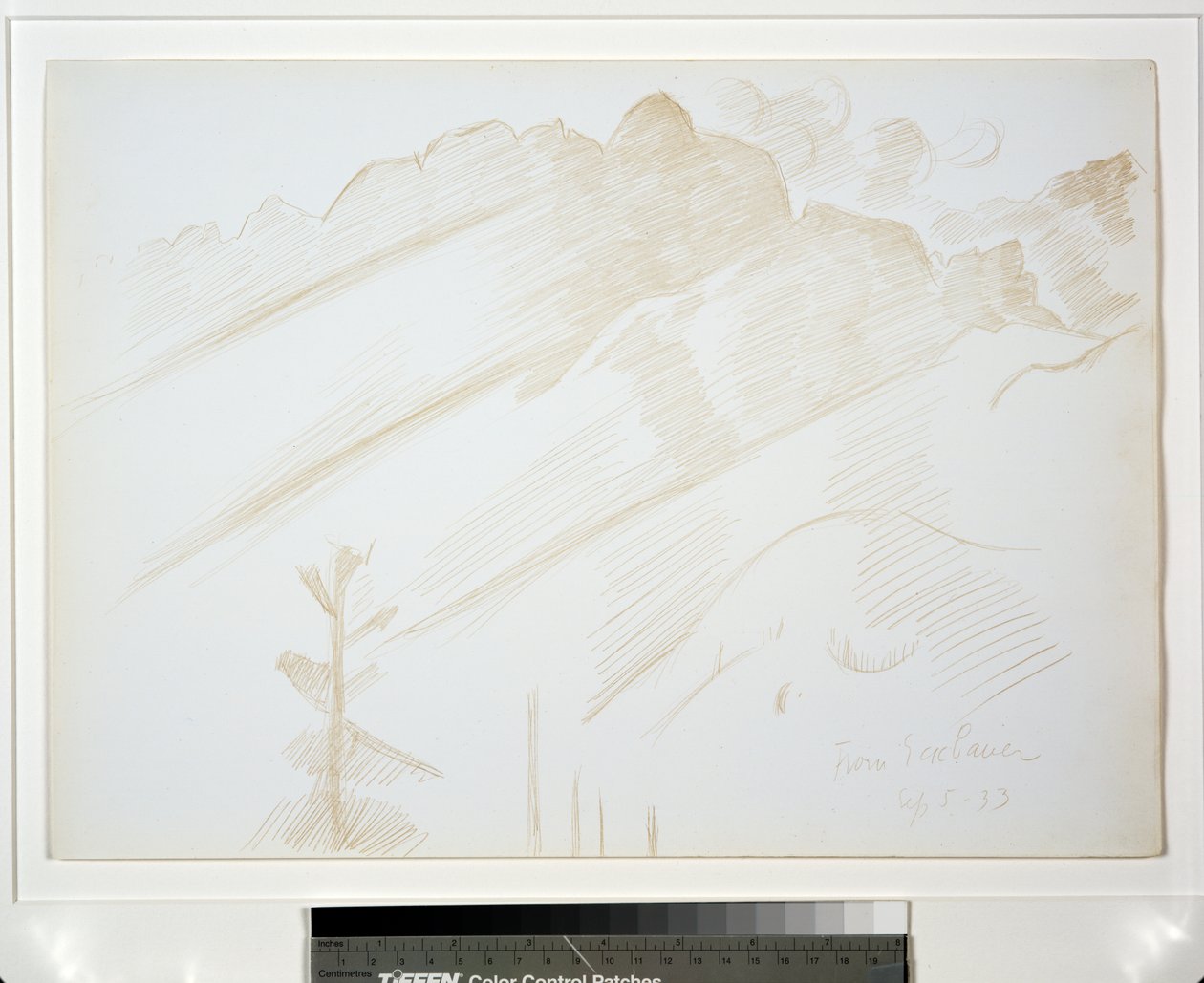 Mountain Landscape with Clouds and Trees by Marsden Hartley